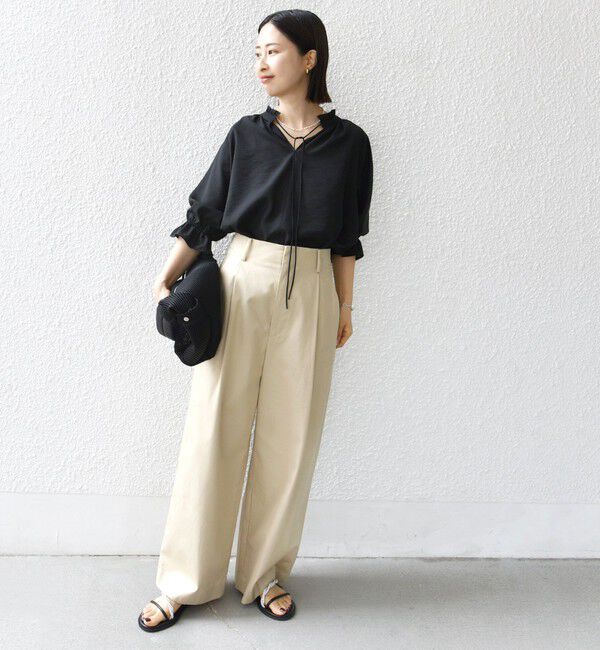 SHIPS for women「〈洗濯機可能〉前後 2WAY フリル リボン シアー ブラウス」|シャツ・ブラウス|