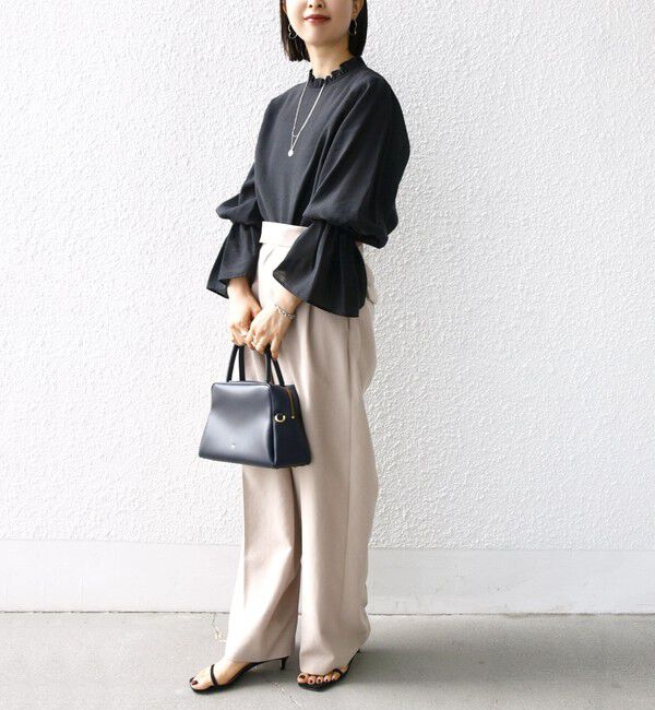 SHIPS for women「〈手洗い可能〉シルク混 シャイニー フリル スリーブ ブラウス」|シャツ・ブラウス|