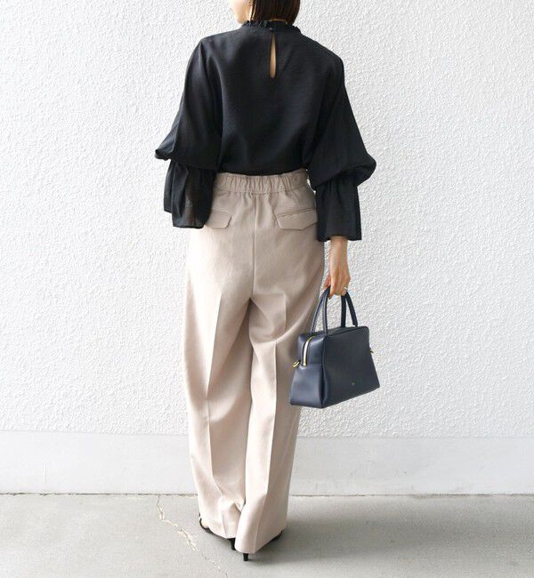 SHIPS for women「〈手洗い可能〉シルク混 シャイニー フリル スリーブ ブラウス」|シャツ・ブラウス|