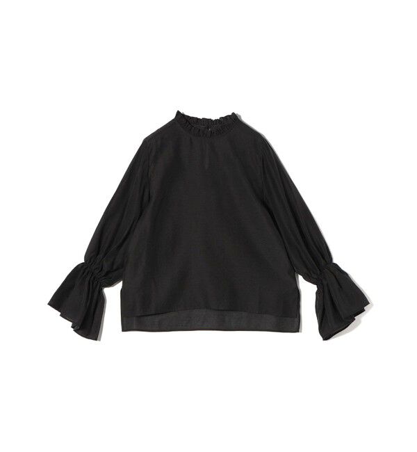 SHIPS for women「〈手洗い可能〉シルク混 シャイニー フリル スリーブ ブラウス」|シャツ・ブラウス|