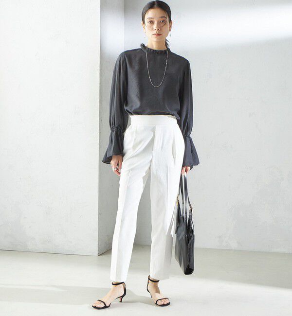 SHIPS for women「〈手洗い可能〉シルク混 シャイニー フリル スリーブ ブラウス」|シャツ・ブラウス|