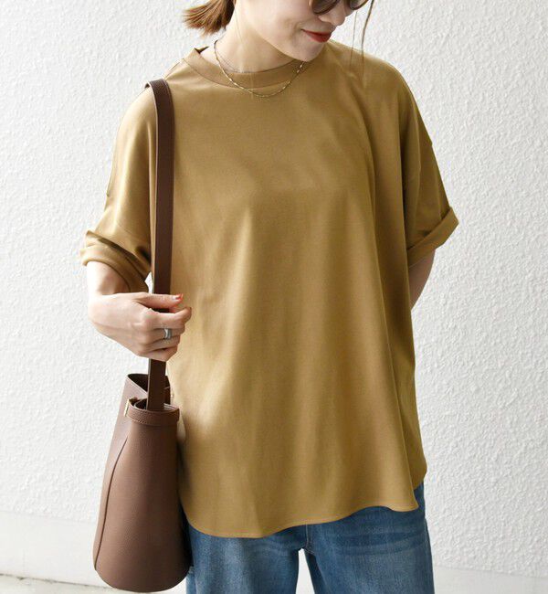 SHIPS any「SHIPS any:〈接触冷感/汗染み防止加工/洗濯機可能〉ラウンドヘム クルー ビッグ TEE」|Tシャツ・カットソー|