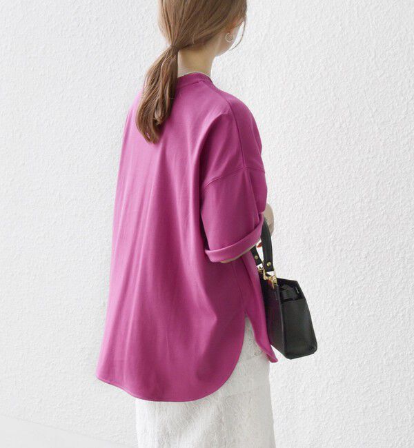 SHIPS any「SHIPS any:〈接触冷感/汗染み防止加工/洗濯機可能〉ラウンドヘム クルー ビッグ TEE」|Tシャツ・カットソー|