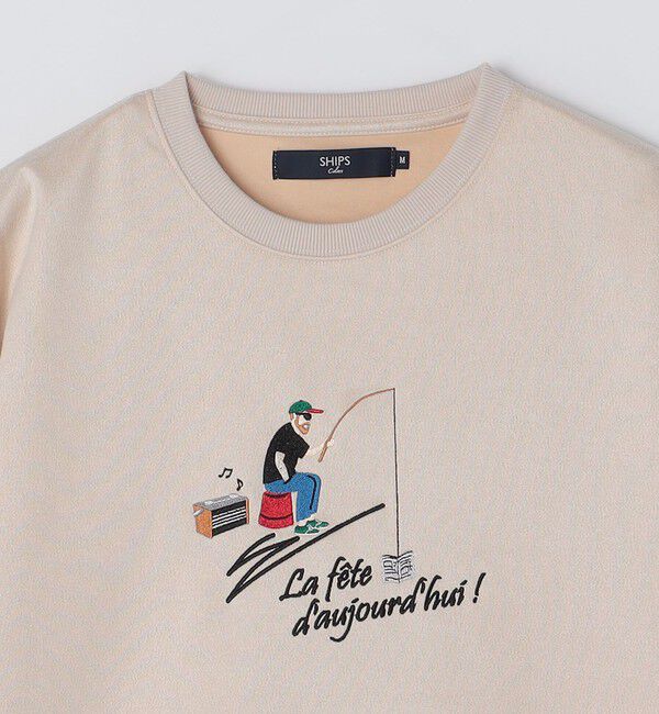 SHIPS Colors 「SHIPS Colors:ポリエステル フェイクスエード エンブロイダリー Tシャツ」|Tシャツ・カットソー|