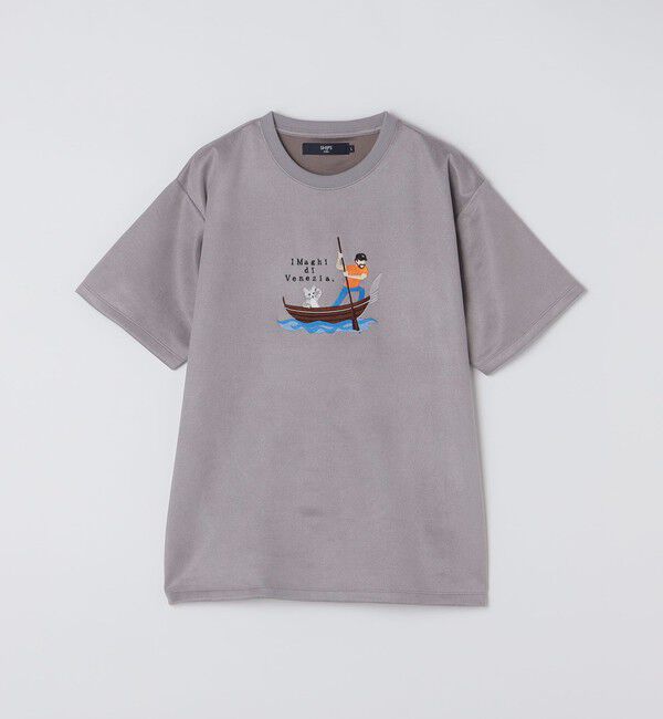 SHIPS Colors 「SHIPS Colors:ポリエステル フェイクスエード エンブロイダリー Tシャツ」|Tシャツ・カットソー|