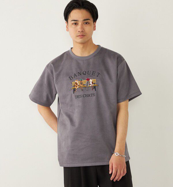 SHIPS Colors 「SHIPS Colors:ポリエステル フェイクスエード エンブロイダリー Tシャツ」|Tシャツ・カットソー|