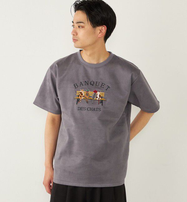 SHIPS Colors 「SHIPS Colors:ポリエステル フェイクスエード エンブロイダリー Tシャツ」|Tシャツ・カットソー|