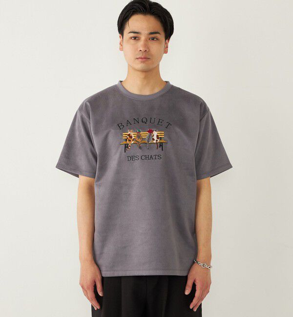 SHIPS Colors 「SHIPS Colors:ポリエステル フェイクスエード エンブロイダリー Tシャツ」|Tシャツ・カットソー|