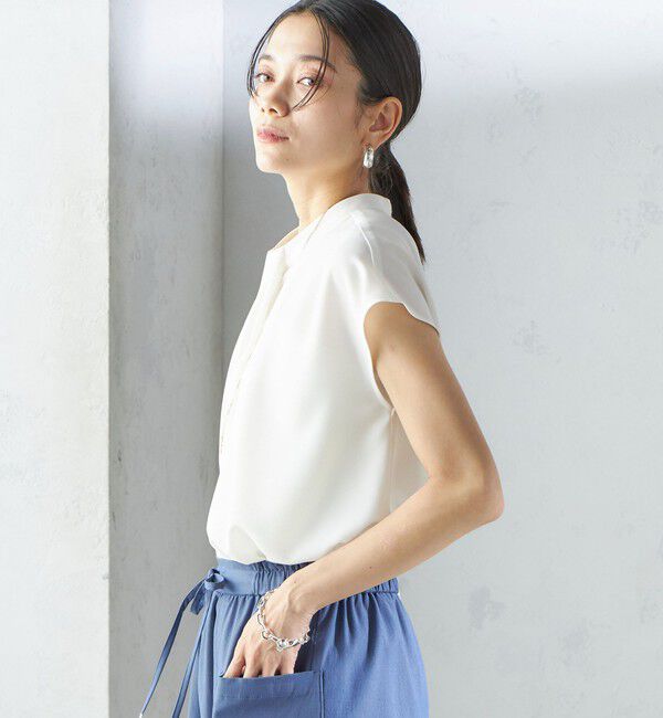 SHIPS for women「〈手洗い可能〉タック タイ フレンチ スリーブ ブラウス」|シャツ・ブラウス|