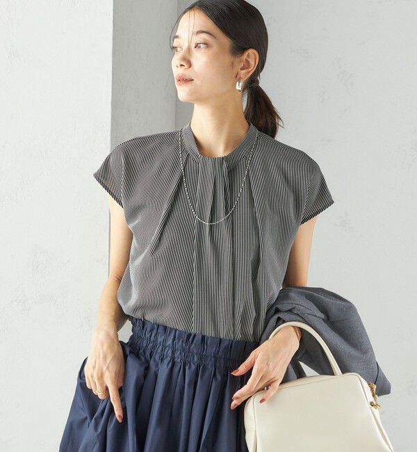 SHIPS for women「〈手洗い可能〉タック タイ フレンチ スリーブ ブラウス」|シャツ・ブラウス|