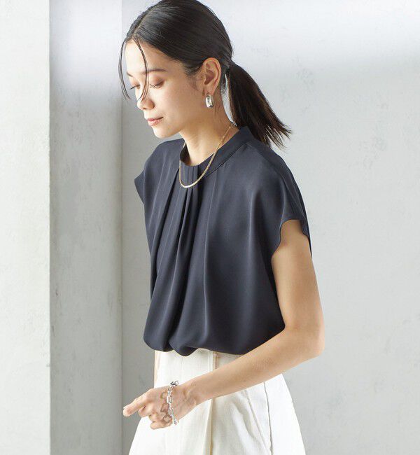 SHIPS for women「〈手洗い可能〉タック タイ フレンチ スリーブ ブラウス」|シャツ・ブラウス|