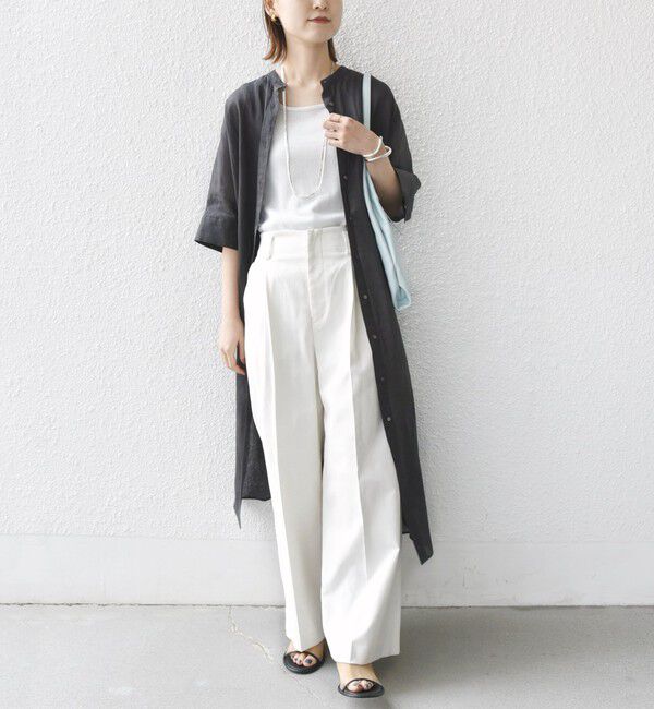 SHIPS for women「〈手洗い可能〉ラミー 4 スタンドカラー シャツ ワンピース」|ワンピース|