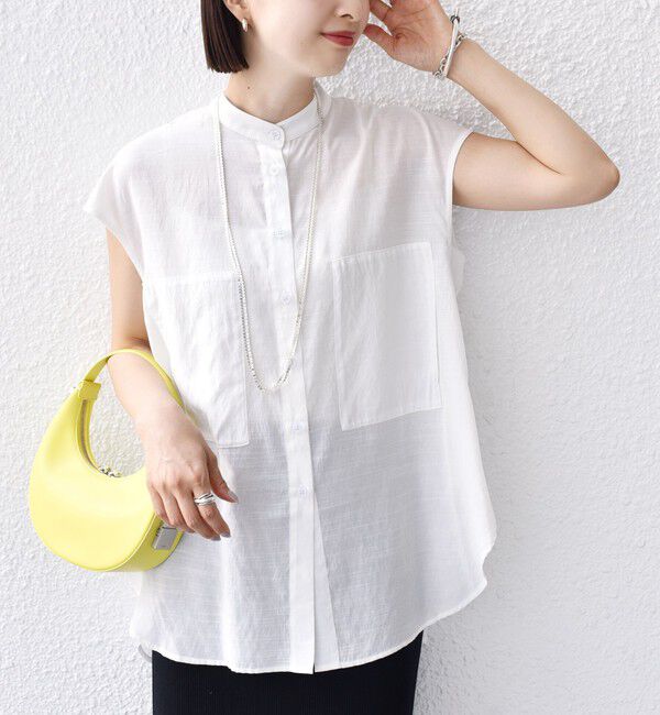 SHIPS for women「【WEB限定】〈手洗い可能〉サイド ボタン バック レイヤード ブラウス」|シャツ・ブラウス|