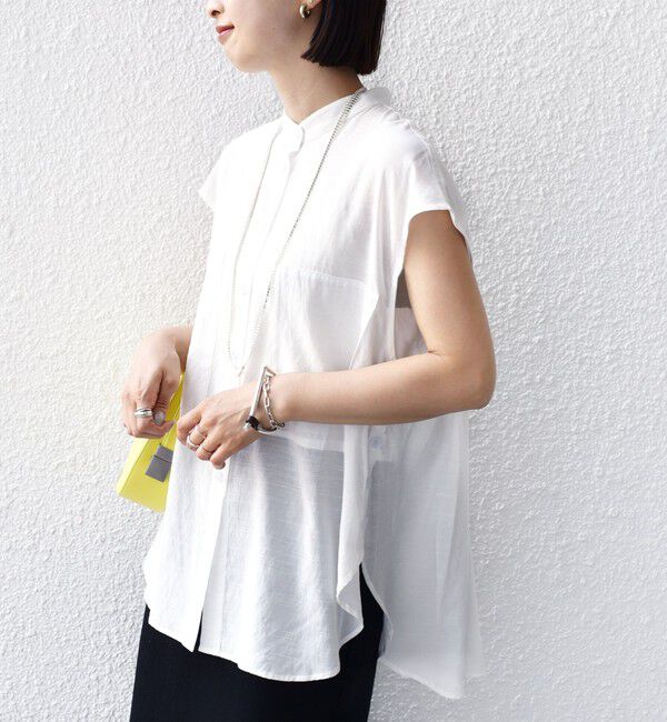 SHIPS for women「【WEB限定】〈手洗い可能〉サイド ボタン バック レイヤード ブラウス」|シャツ・ブラウス|