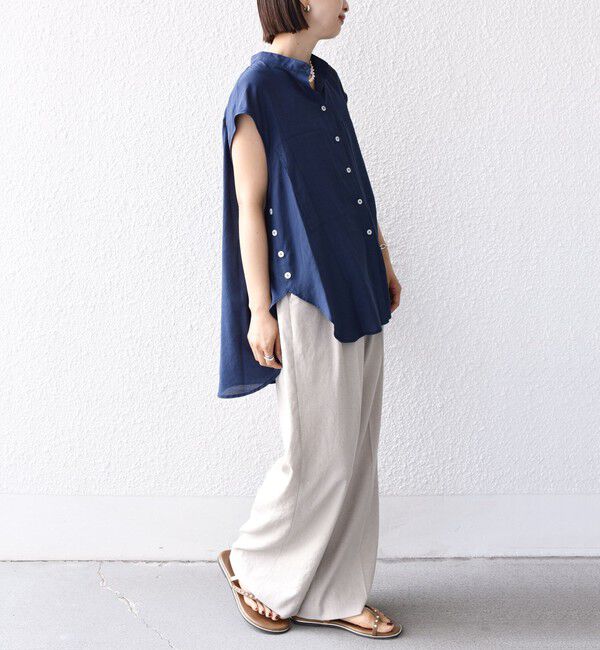 SHIPS for women「【WEB限定】〈手洗い可能〉サイド ボタン バック レイヤード ブラウス」|シャツ・ブラウス|