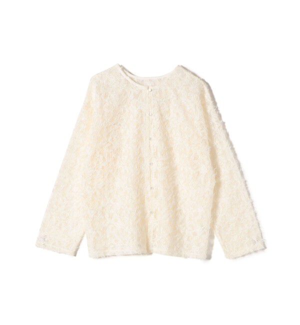 SHIPS for women「《追加予約》【WEB限定】〈手洗い可能〉チュール フェザー レース 羽織」|シャツ・ブラウス|