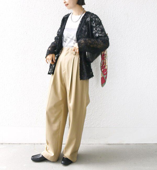 SHIPS for women「《追加予約》【WEB限定】〈手洗い可能〉チュール フェザー レース 羽織」|シャツ・ブラウス|