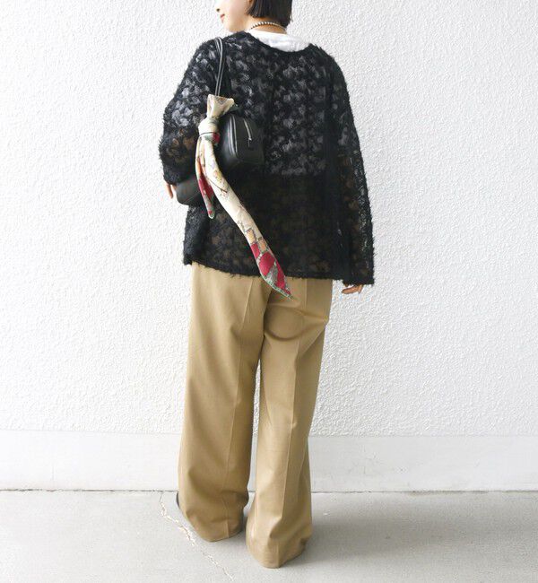 SHIPS for women「《追加予約》【WEB限定】〈手洗い可能〉チュール フェザー レース 羽織」|シャツ・ブラウス|