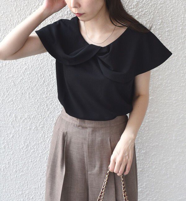 SHIPS Colors 「SHIPS Colors:〈手洗い可能〉ジョーゼット ネジリ カラー トップス」|Tシャツ・カットソー|