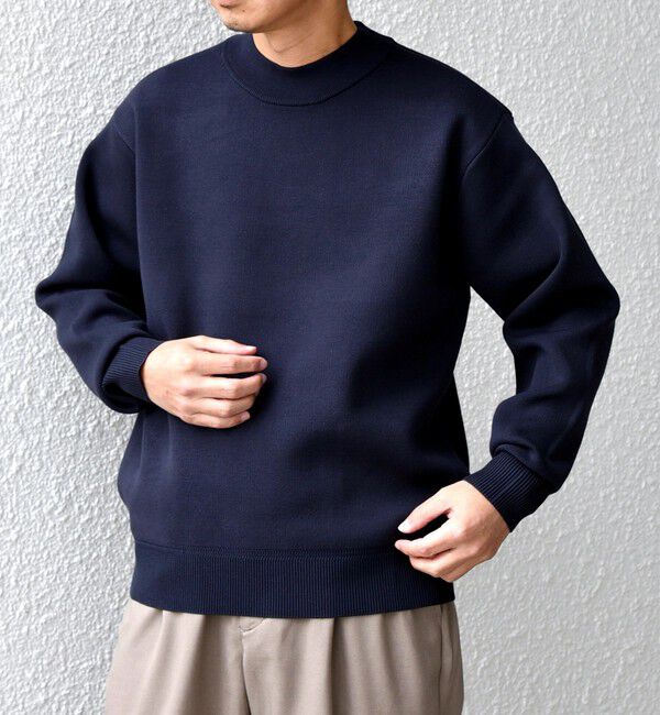 SHIPS any「SHIPS any:〈手洗い可能〉RETENTION リラックス モックネック ニット◇」|ニット・セーター|ネイビー