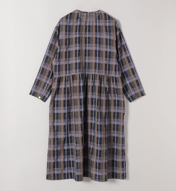 quaranciel「quaranciel:〈手洗い可能〉シアー チェック クルーネック ギャザー ワンピース」|ワンピース|