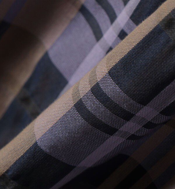 quaranciel「quaranciel:〈手洗い可能〉シアー チェック クルーネック ギャザー ワンピース」|ワンピース|