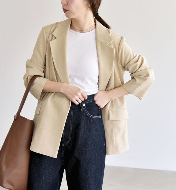 quaranciel「《予約》quaranciel:〈手洗い可能〉リングベルト ライト テーラード ジャケット」|テーラードジャケット|