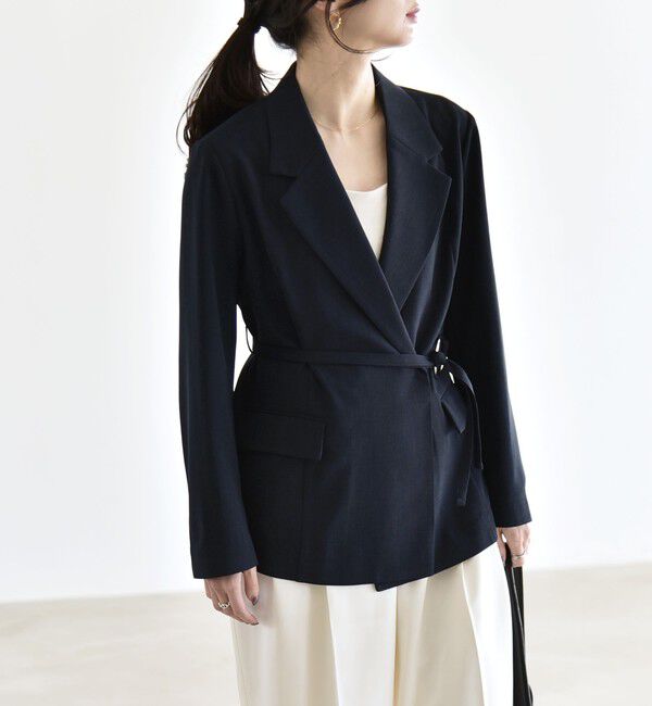 quaranciel「《予約》quaranciel:〈手洗い可能〉リングベルト ライト テーラード ジャケット」|テーラードジャケット|