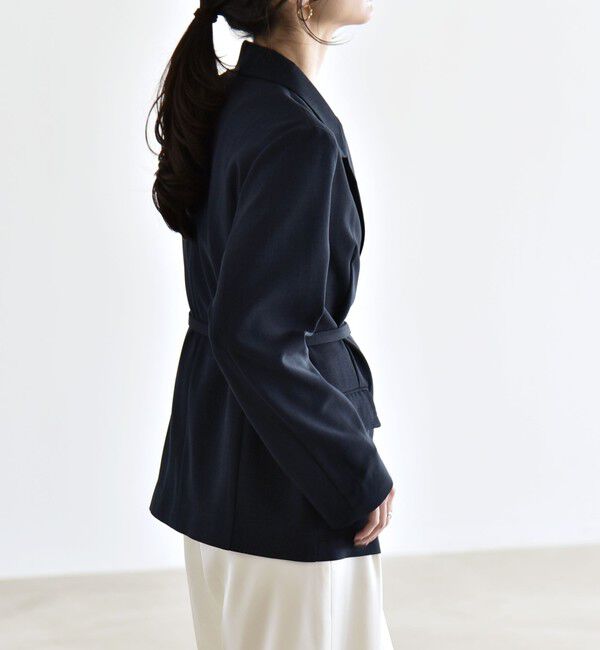 quaranciel「《予約》quaranciel:〈手洗い可能〉リングベルト ライト テーラード ジャケット」|テーラードジャケット|