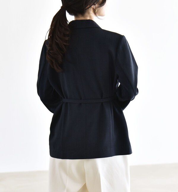 quaranciel「《予約》quaranciel:〈手洗い可能〉リングベルト ライト テーラード ジャケット」|テーラードジャケット|