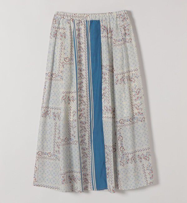 quaranciel「《予約》quaranciel:〈洗濯機可能〉フラワー スカーフ プリント ギャザー フレア スカート」|スカート|