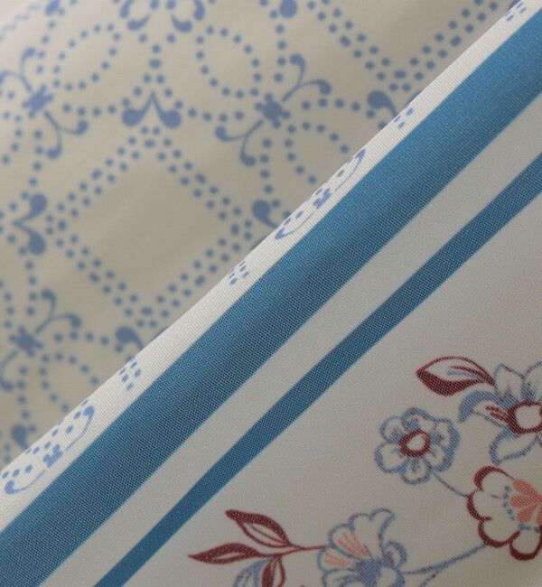 quaranciel「《予約》quaranciel:〈洗濯機可能〉フラワー スカーフ プリント ギャザー フレア スカート」|スカート|