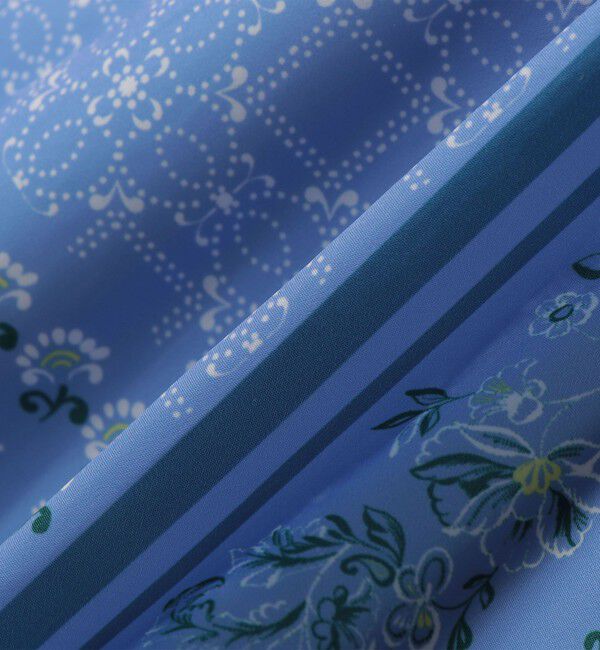 quaranciel「《予約》quaranciel:〈洗濯機可能〉フラワー スカーフ プリント ギャザー フレア スカート」|スカート|