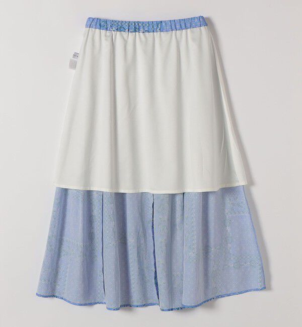 quaranciel「《予約》quaranciel:〈洗濯機可能〉フラワー スカーフ プリント ギャザー フレア スカート」|スカート|