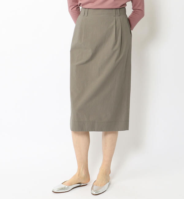 GALERIE VIE「コンパクトコットン Iラインイージースカート」|タイト|