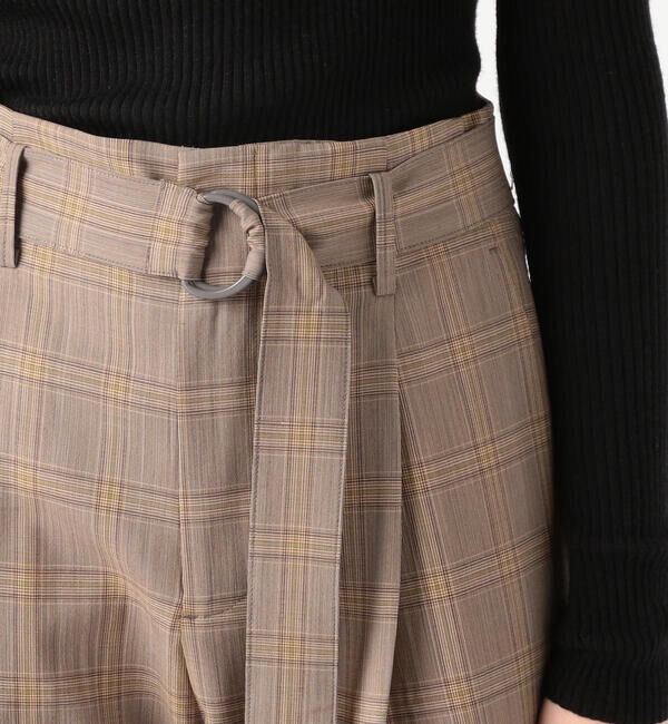 GALERIE VIE「ウォッシャブルウールチェック フロントタックベルテッドパンツ」|その他|