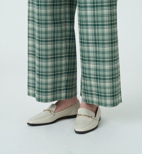 MACPHEE「ナチュラルストレッチチェック ワイドクロップドパンツ」|その他|