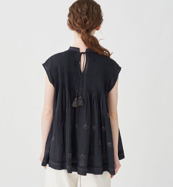 SOULEIADO「コットンボイルエンブロイダリー ピンタックブラウス」|シャツ・ブラウス|