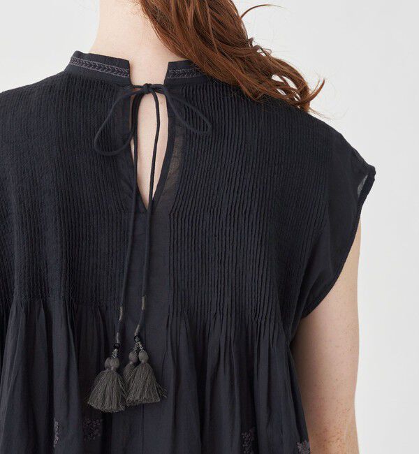 SOULEIADO「コットンボイルエンブロイダリー ピンタックブラウス」|シャツ・ブラウス|