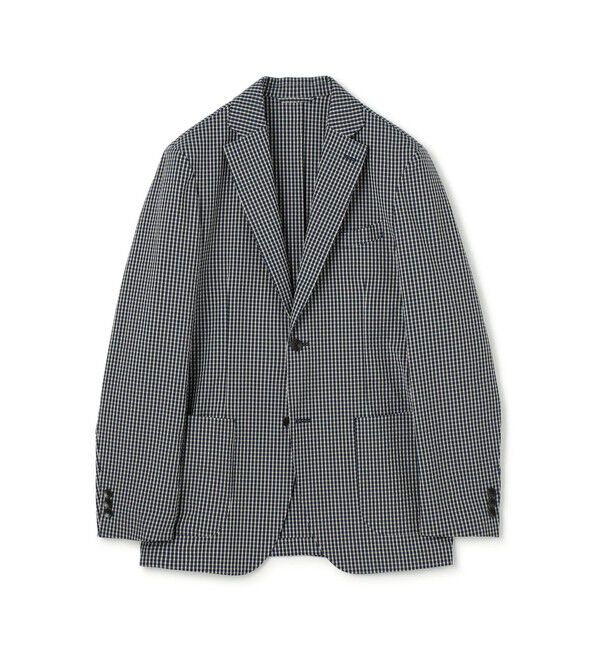 TOMORROWLAND MENS「ポリエステルウールサッカー シングルブレステッド2Bジャケット」|テーラードジャケット|68 ネイビー系