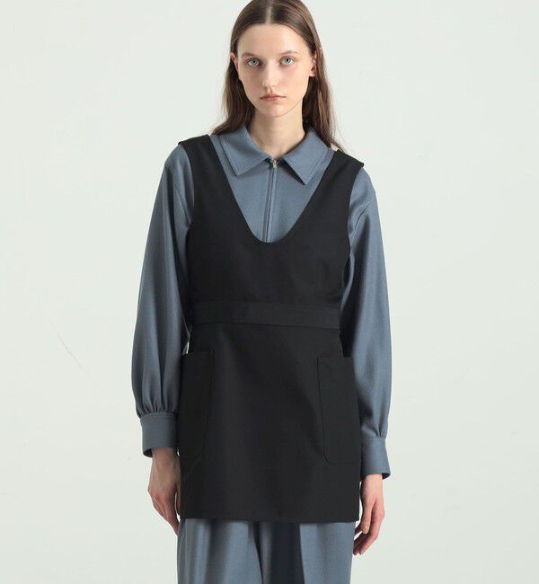 BACCA「ポリエステルウール ロングベスト」|シャツ・ブラウス|
