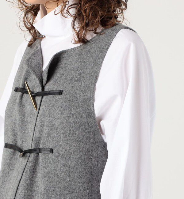 DES PRES「ライトダブルフェイスシャギー ストール付きジレ」|ダウンベスト・ベスト|