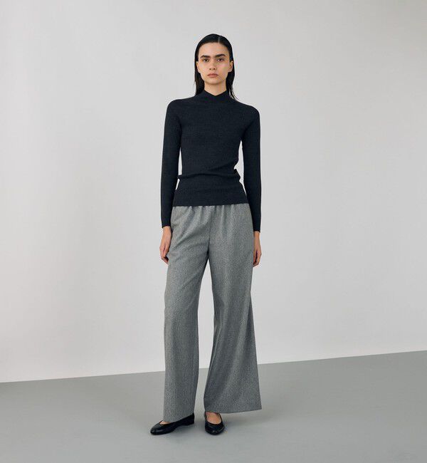 DES PRES「ウーステッドウールリブ Vラインハイネックプルオーバー」|ニット・セーター|