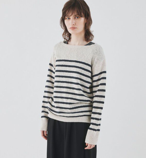 GALERIE VIE「カシミヤスラブ ボートネックプルオーバー」|ニット・セーター|