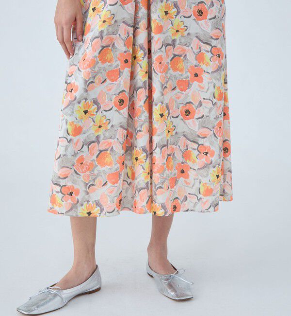 Ballsey「スプリングフラワープリント ドロストギャザーワンピース」|ワンピース|