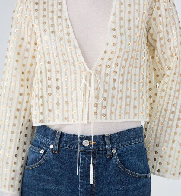 MACPHEE「ストライプスパンコール 2-WAYブラウス」|シャツ・ブラウス|