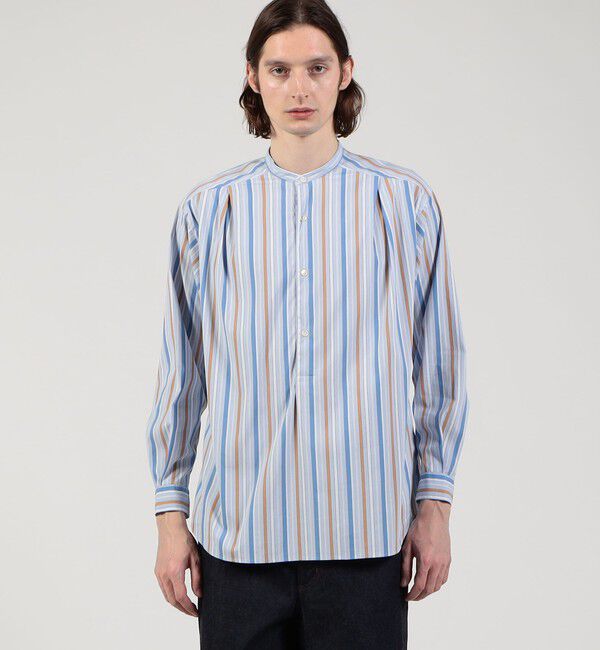 TOMORROWLAND MENS「スタンドカラープルオーバータックシャツ」|シャツ・ブラウス|