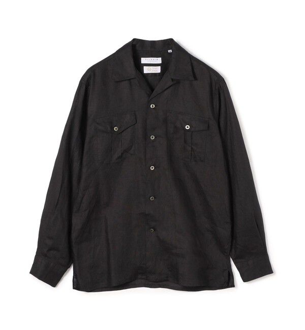 TOMORROWLAND MENS「アイリッシュリネン ダブルポケット ロングスリーブシャツ」|シャツ・ブラウス|19 ブラック