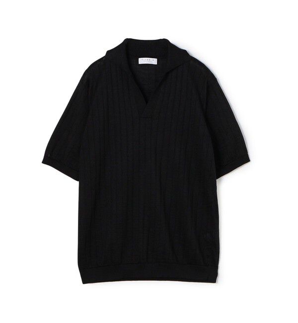 TOMORROWLAND MENS「ラミー ハーフスリーブ プルオーバーニット」|ニット・セーター|19 ブラック