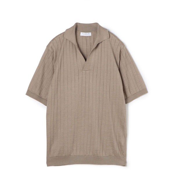 TOMORROWLAND MENS「ラミー ハーフスリーブ プルオーバーニット」|ニット・セーター|43 ベージュ